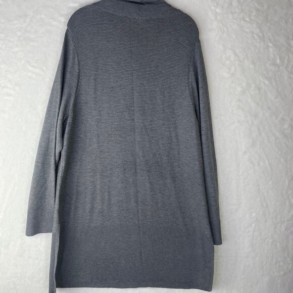 Adrienne Vittadini Steel Heather Gray Cowl Neck Tunic LS Sweater Oversized XXL - Picture 7 of 16